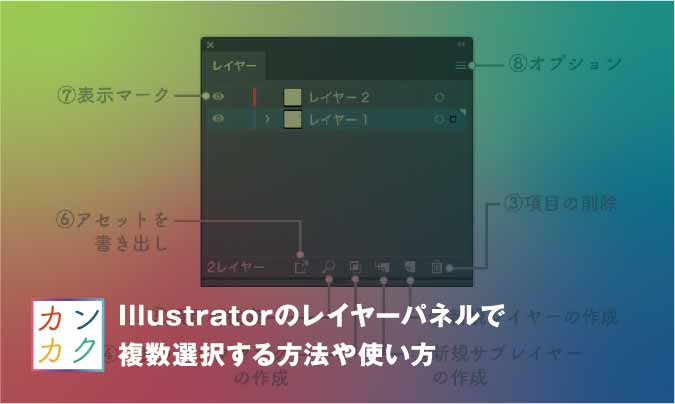 Illustratorのレイヤーパネルで複数選択する方法や使い方 ただデザ