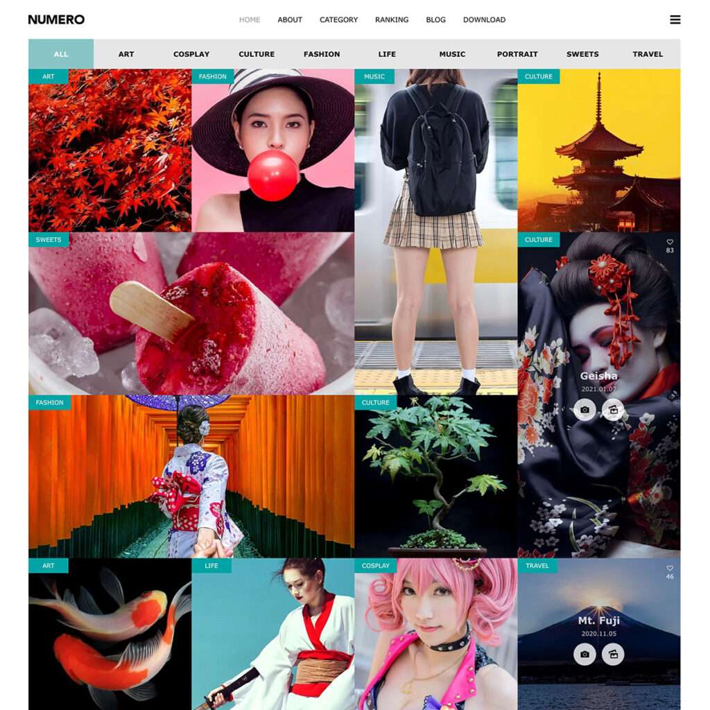 デザイナーのポートフォリオにおすすめの日本語WordPressテーマのTCDのNUMERO